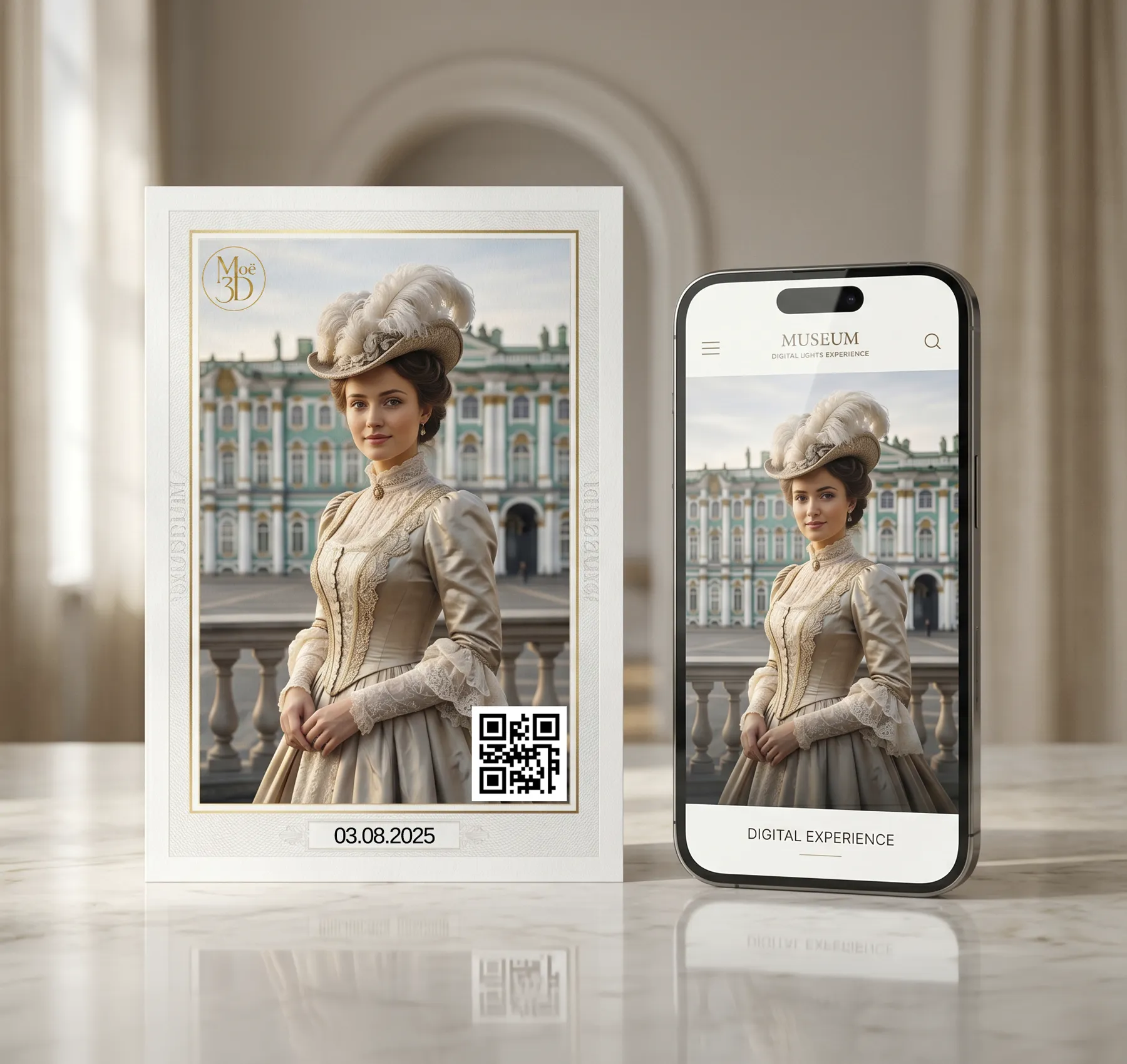 Печатное 3D-фото из музея и живая версия на телефоне